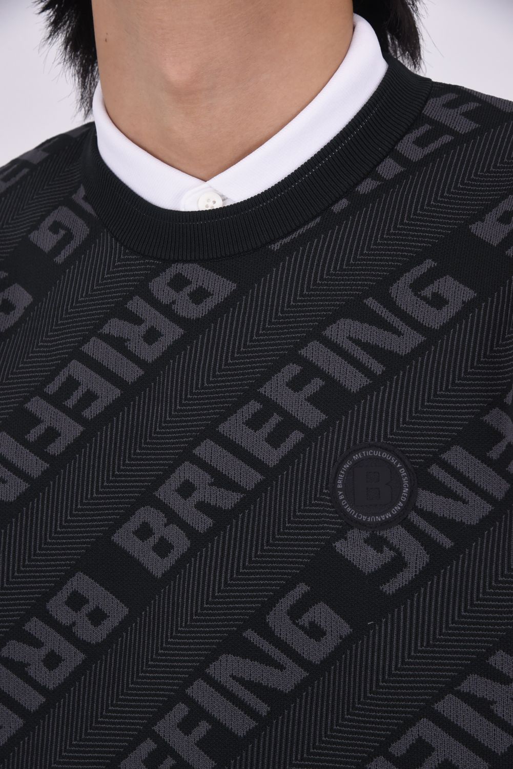 【25AW】 CE MEN'S WR BIAS LOGO CREWNECK KNIT / バイアスロゴジャカード クルーネックニット (ブラック)