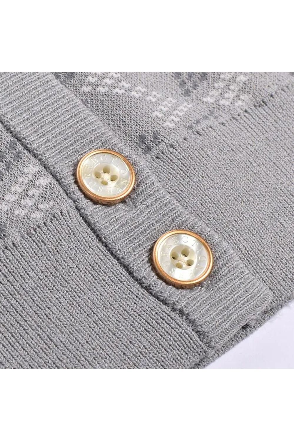 【25AW】【レディース】 GM JACQUARD KNIT CARDIGAN / GMジャガード ニットカーディガン (グレー)*