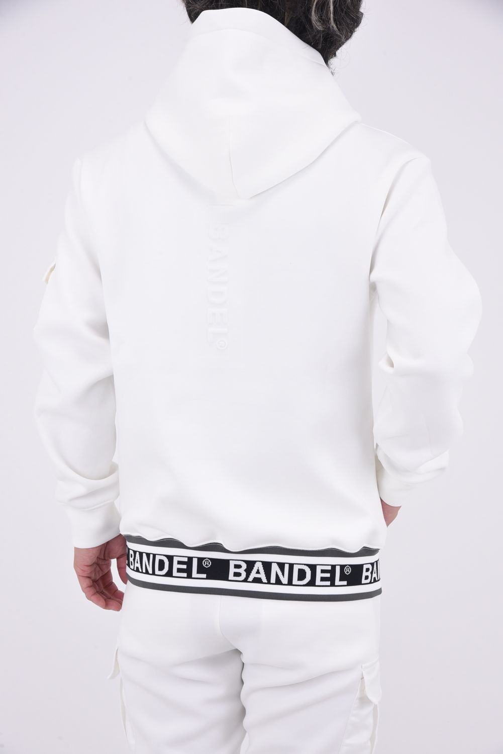 NYLON POCKET P/O HOODIE / ダンボール素材 ナイロンポケット プルオーバーパーカー (ホワイト)