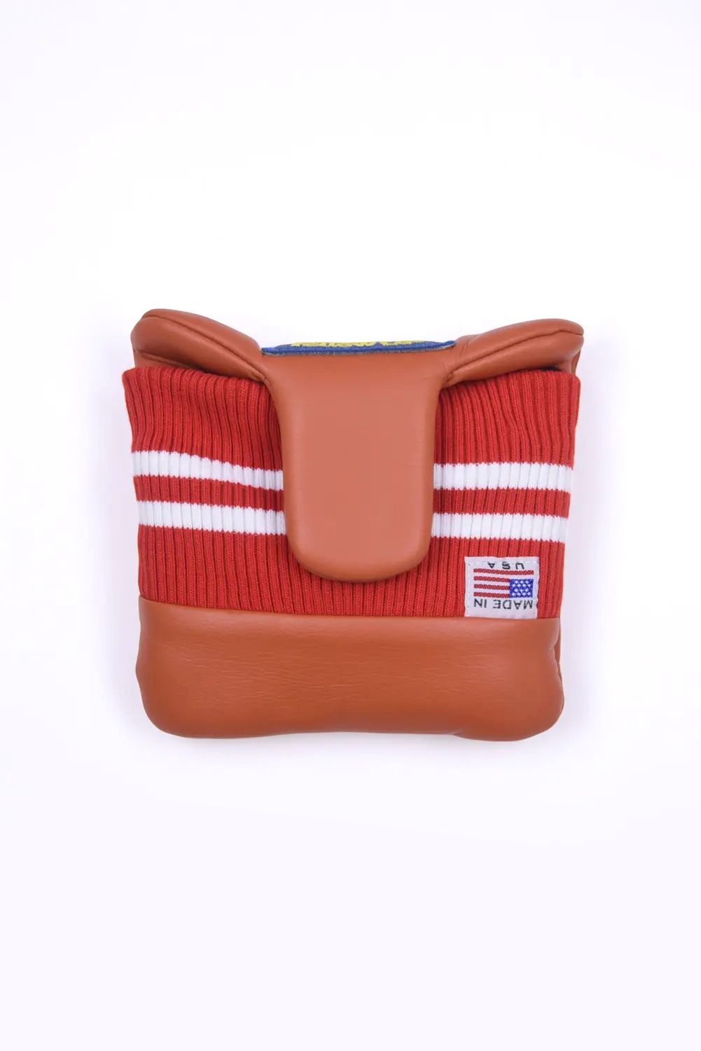 U-LEATHER MALLET PUTTER COVER / シンセティックレザー ワッペン マレット型 パターカバー (ラグーナオレンジ)