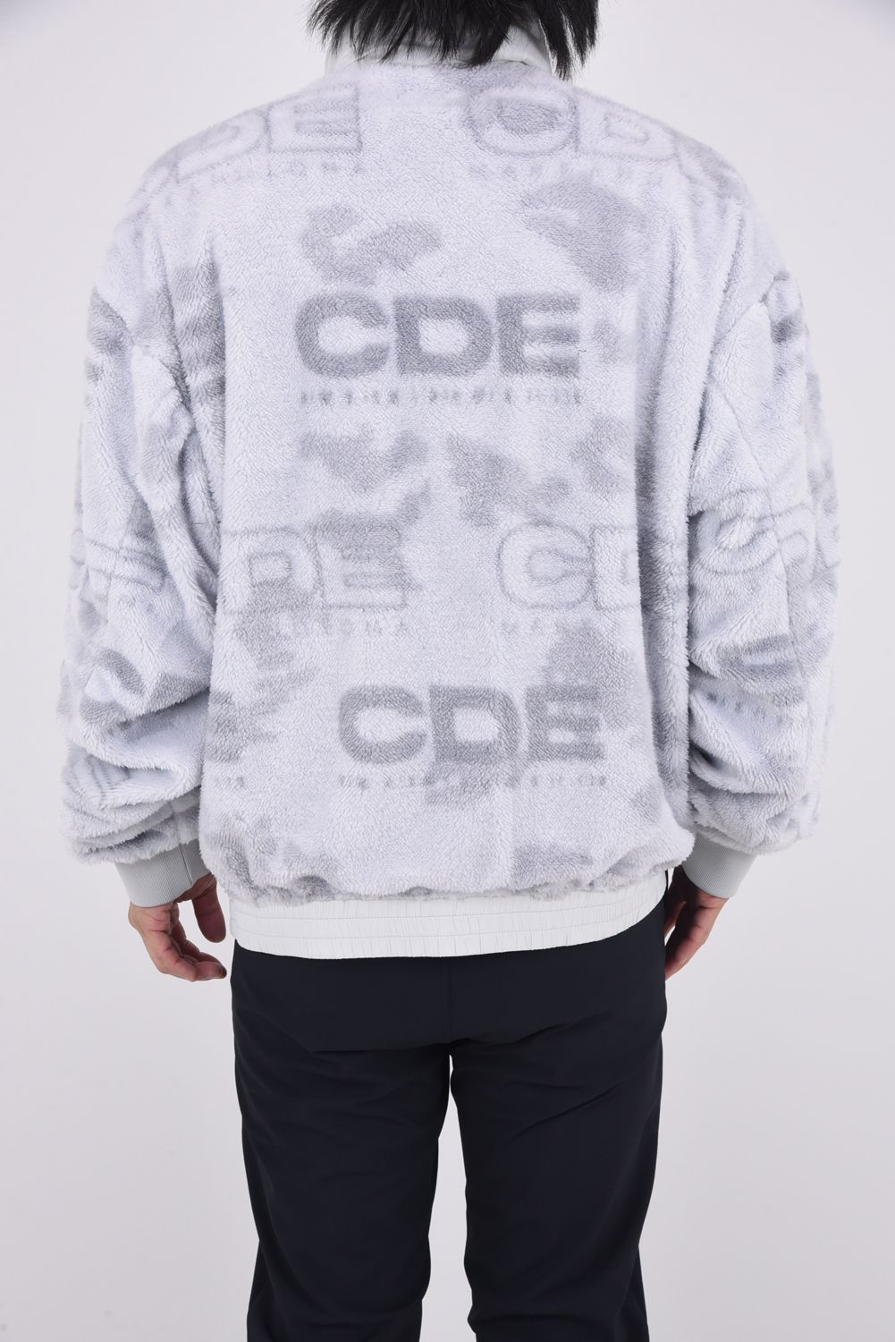 【25AW】【CDEシリーズ】 DSBJ / ナイロンタフタ ボアジャカード リバーシブル ジップブルゾン (ライトグレー)