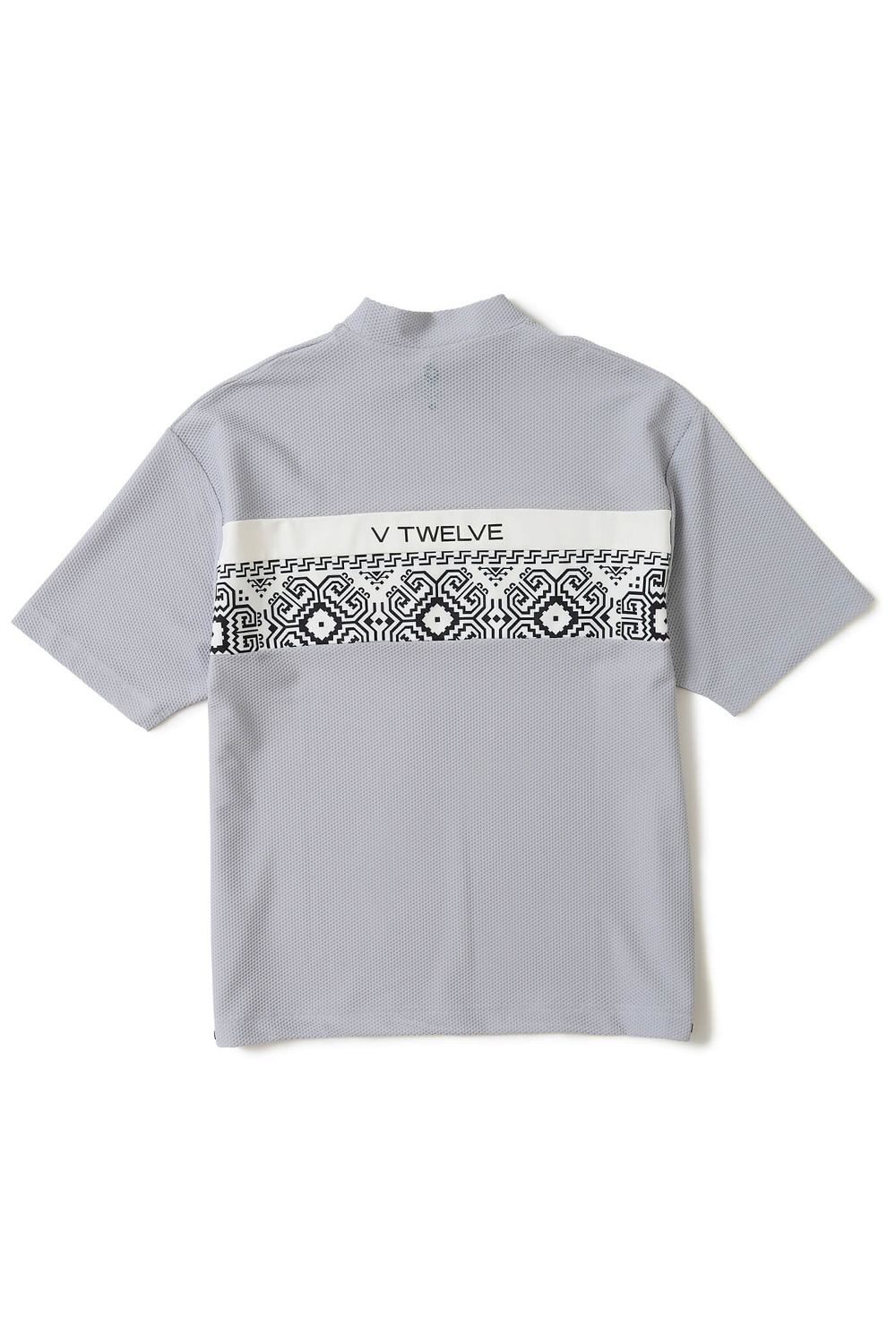 【26SS】 BAN COMFO MOCK / ワッフル生地 バンダナ柄 モックネックTシャツ (グレー)
