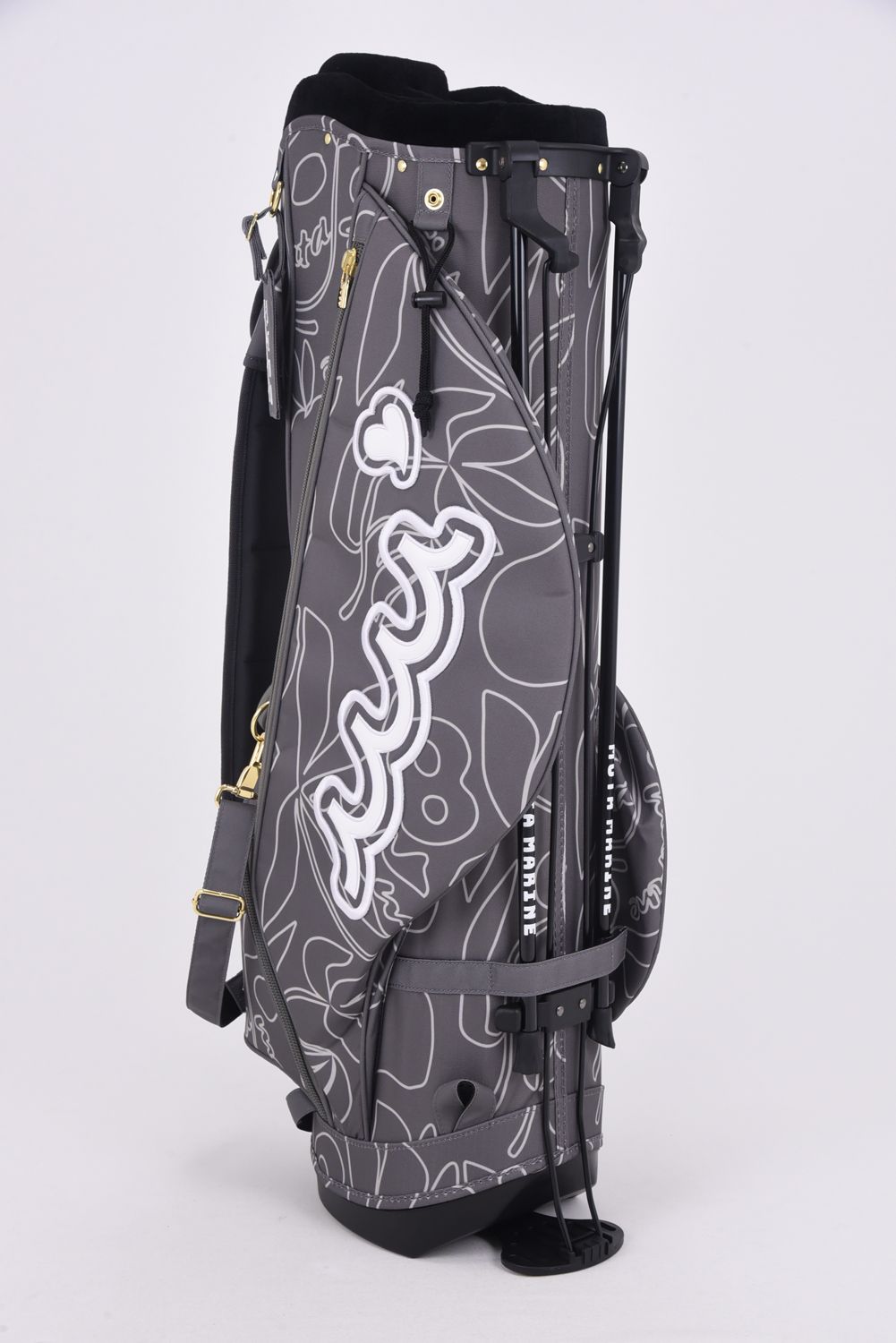【銀行振込・代金引換不可】【返品・交換不可】 CADDY BAG & COVER / ボタニカル柄 キャディバッグ&ヘッドカバーセット (グレー)