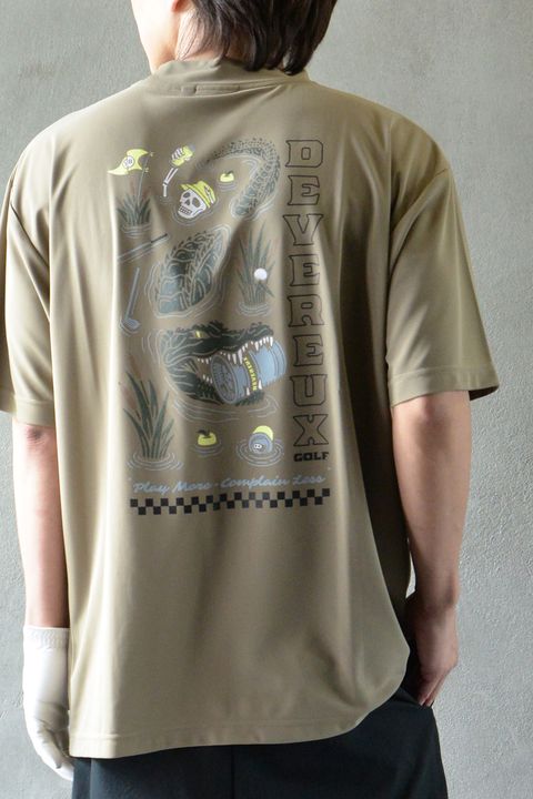 【26SS】 DVG CROCO MOCK T / マイクロカノコ素材 バックプリント モックネックTシャツ (マッシュルーム)