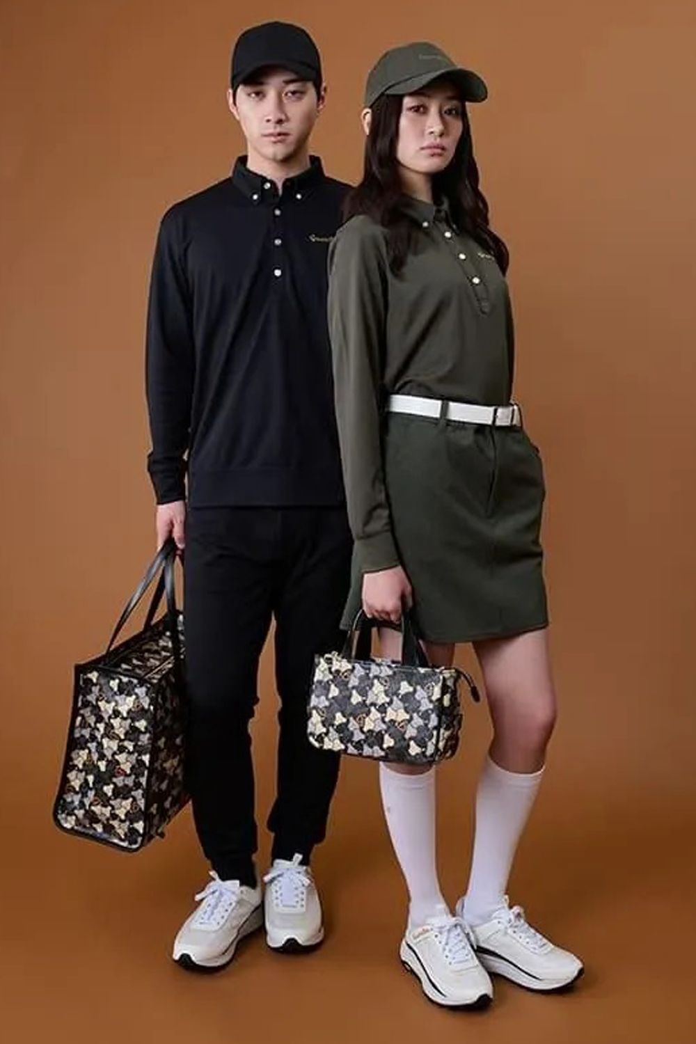 【26AW】【レディース】 WOMENS GM JACQUARD POLO L/S / オリジナルテキスタイルジャガード ロングスリーブ ボタンダウンポロシャツ (カーキ)*