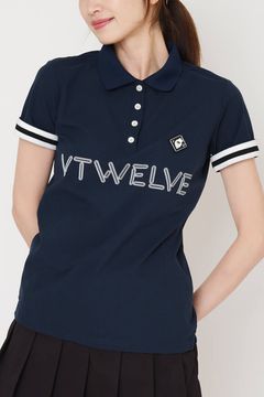 【期間限定ポイント10倍】【25SS】【レディース】 2WAY RIB POLO / 袖切り替え ポロシャツ (ネイビー)