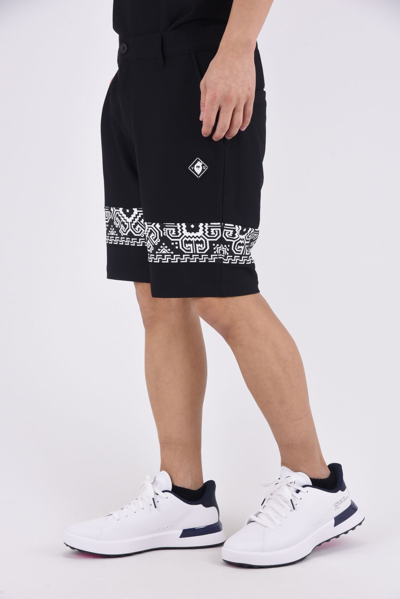 【26SS】 BAN COMFO SHORTS / ワッフル生地 バンダナ柄 ショートパンツ (ブラック)