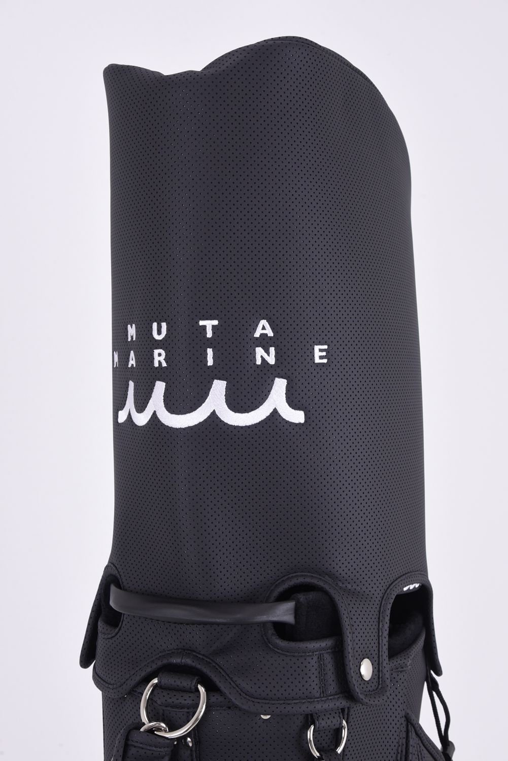 【26SS】【銀行振込・代金引換不可】【返品・交換不可】 CADDY BAG & HEAD COVER / パンチングエシカルレザー フローラルモチーフ刺繍 スタンドタイプ キャディバッグ&ヘッドカバーセット (ブラック)