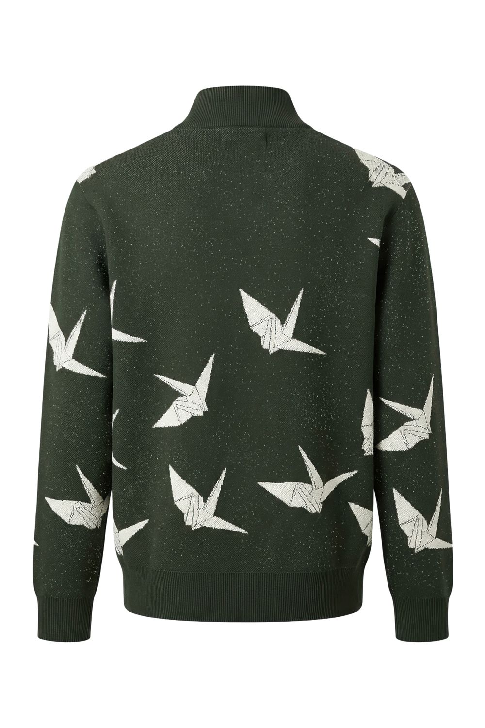 【26AW】 Dancing CraneJacquard Half-Zip Knit / ジャガード ハーフジップニット (カーキ) (9月入荷予定)