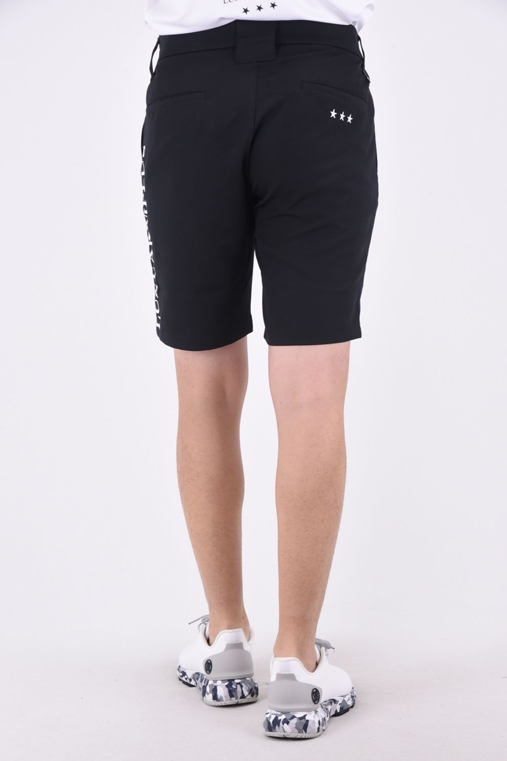 BASIC LOGO SHORT PANTS / ベーシック ロゴ ストレッチ ショートパンツ (ブラック)