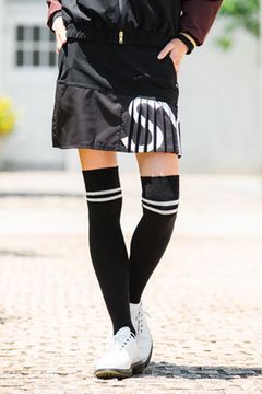 【レディース】CARVICO STRETCH PLEATS SKIRT / カルビコ生地 ストレッチ プリーツスカート (ブラック)*