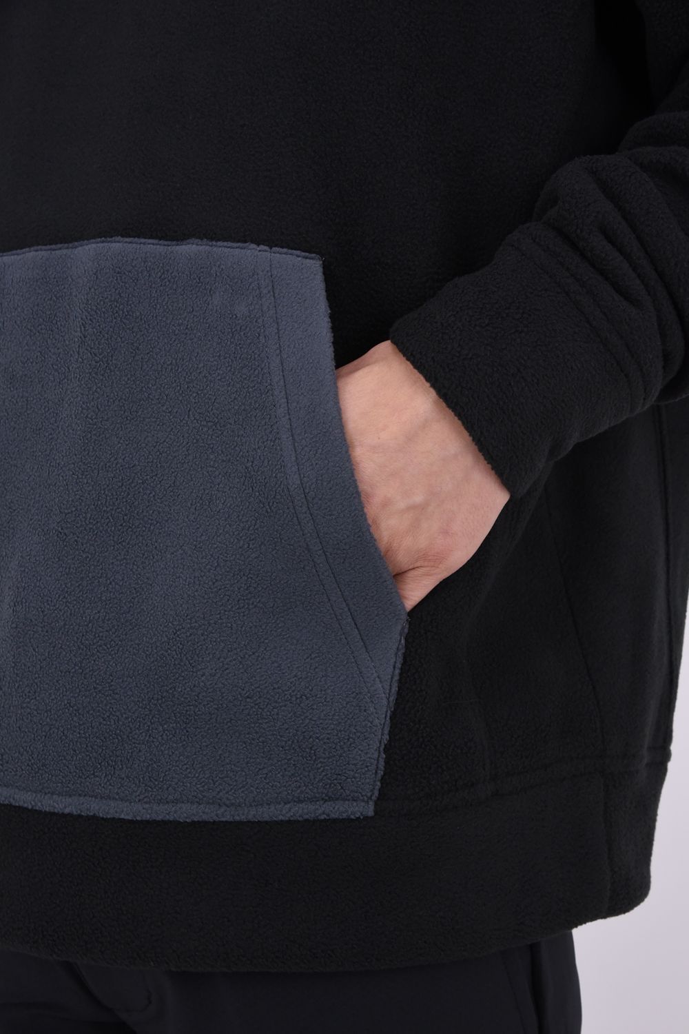 【26AW】 Fleece Hoodie / ツートーン フリースパーカー (ブラック)