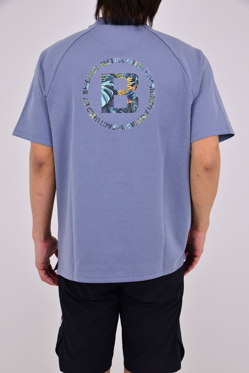 【26SS】 CR MS BOTANICAL LOGO HIGHNECK RF / ボタニカルロゴ モックネックTシャツ (ブルーグレー)