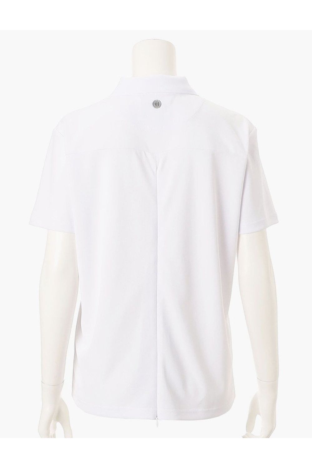 【25SS】【レディース】 BACK FLARE POLO / 背面ジップ フレア ポロシャツ (ホワイト)