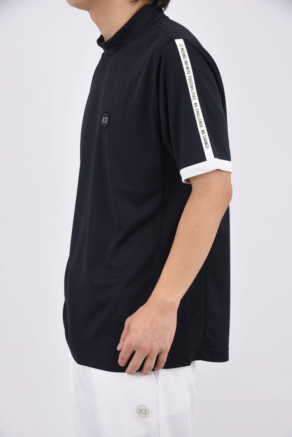 【26SS】 SLEEVE LINE MOCK TEE / モックネックTシャツ (ブラック)