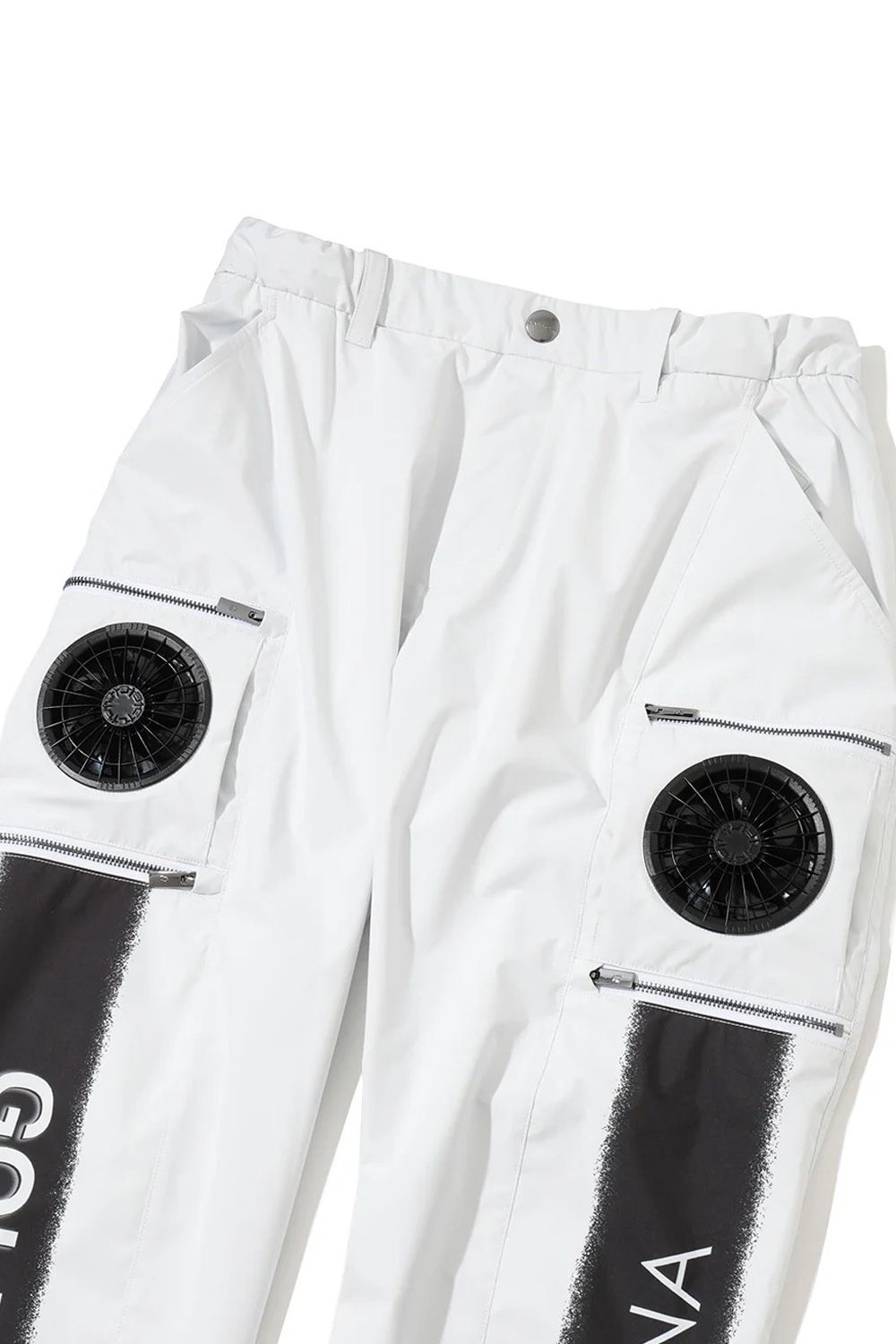 【26AW】 MERCURY COOLING FAN PANTS / モノトーン サイドロゴ 空調ファン搭載ロングパンツ (ホワイト)