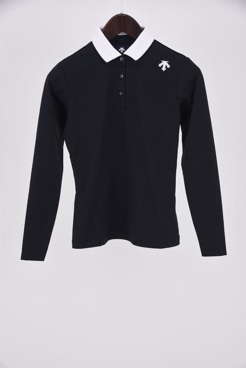 DESCENTE GOLF デサントゴルフ ノースリーブポロシャツ ネイビー系 S 