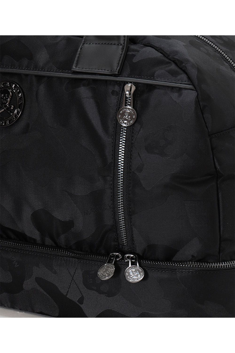 【26AW】 PREMIUM GAUGE BOSTON BAG / コーデュラナイロン シンセティックレザー スカルカモジャカード 2WAYボストンバッグ (ブラック)