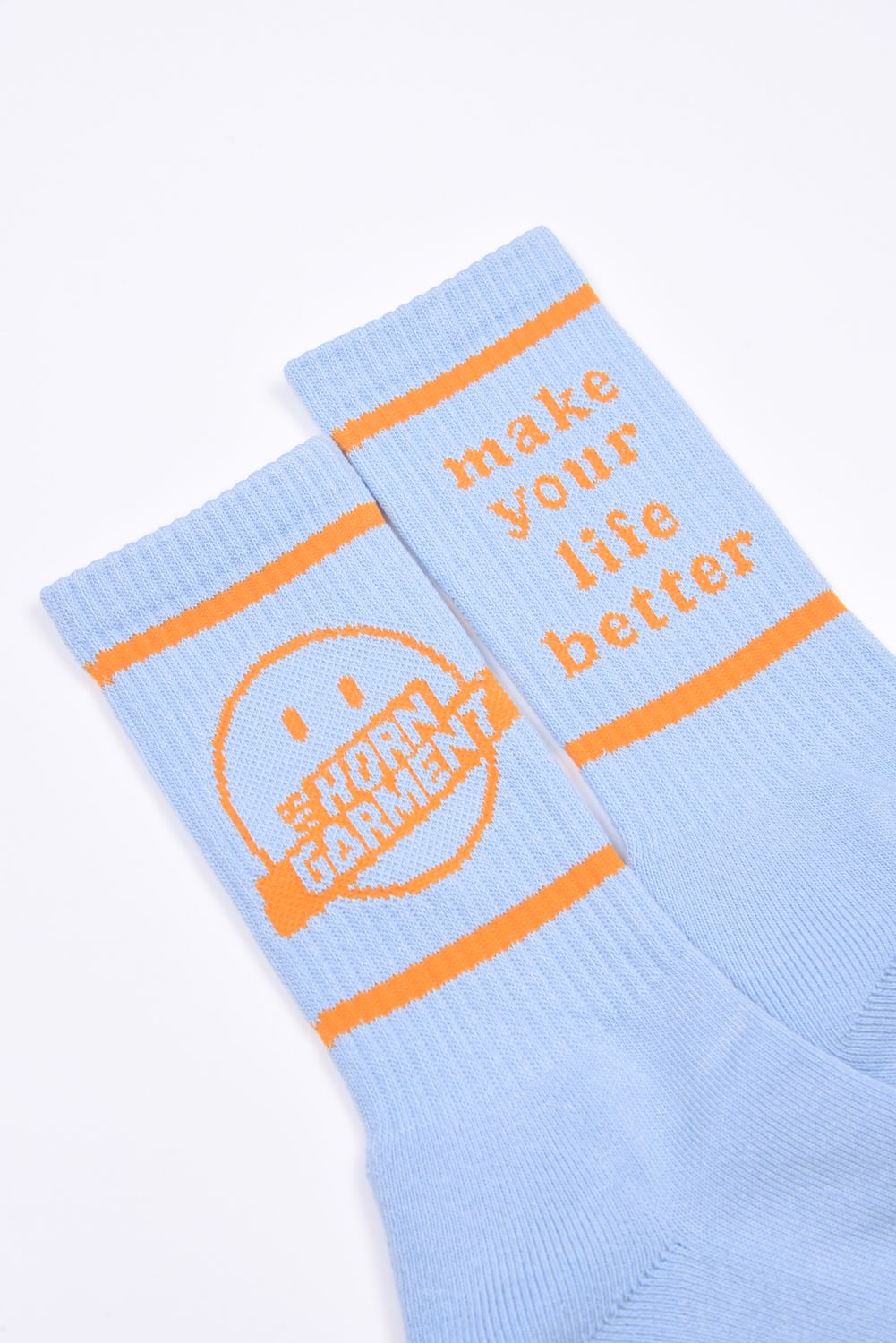 GIMIE SOCKS / レトロモチーフ ミドルソックス サックス