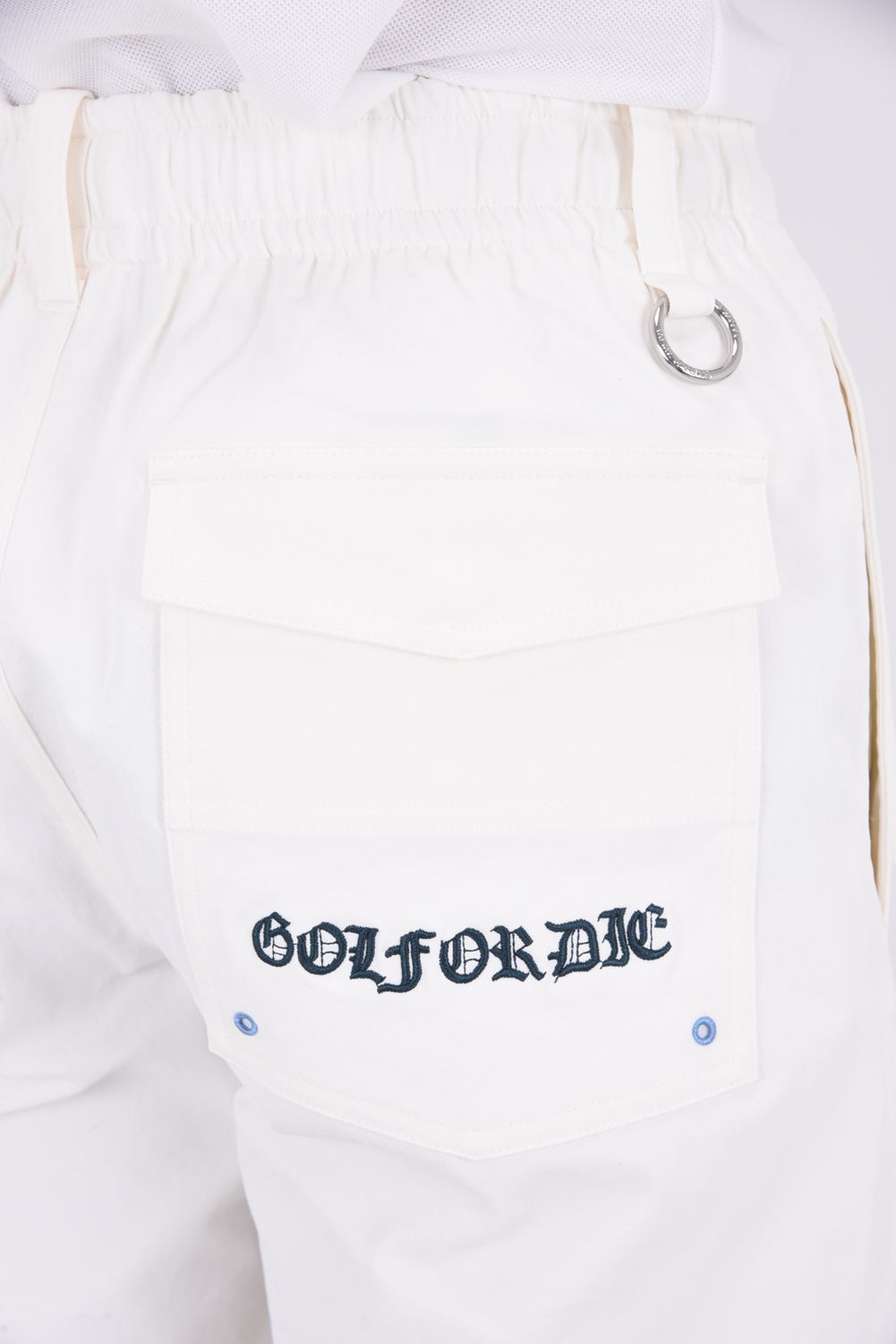 【26SS】 SOVEREIGN UTILITY TWILL SHORTS / ポリエステルツイル ブラックレターフォントロゴ ショートパンツ (ホワイト)