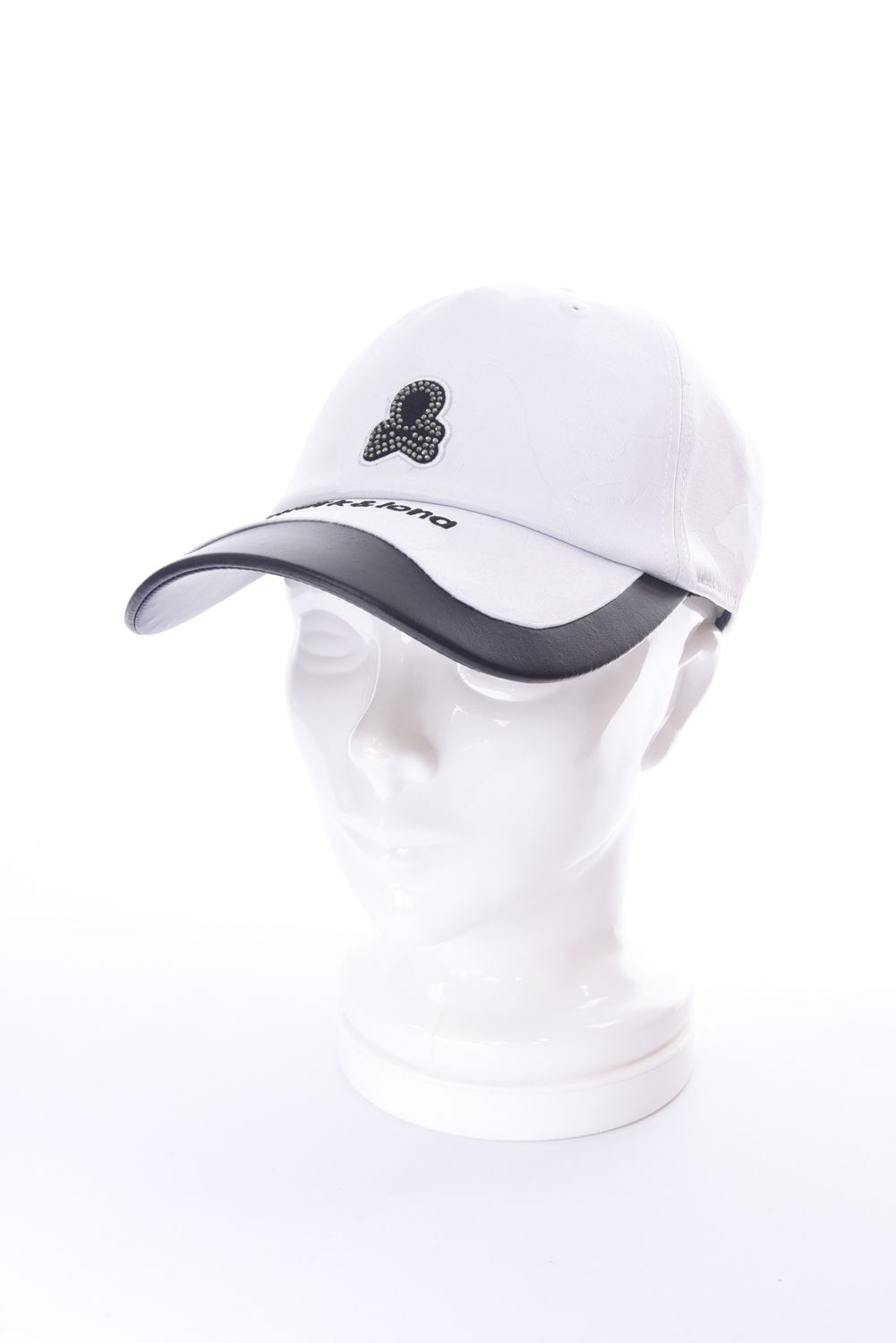 GAUGE CRYSTAL ICON CAP / オリジナルカモジャカード 異素材切り替え ベースボールキャップ (ホワイト)