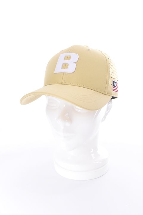 【26SS】 MEN’S PUNCHING MESH INITIAL CAP / イニシャルワッペン パンチングメッシュキャップ (ベージュ)