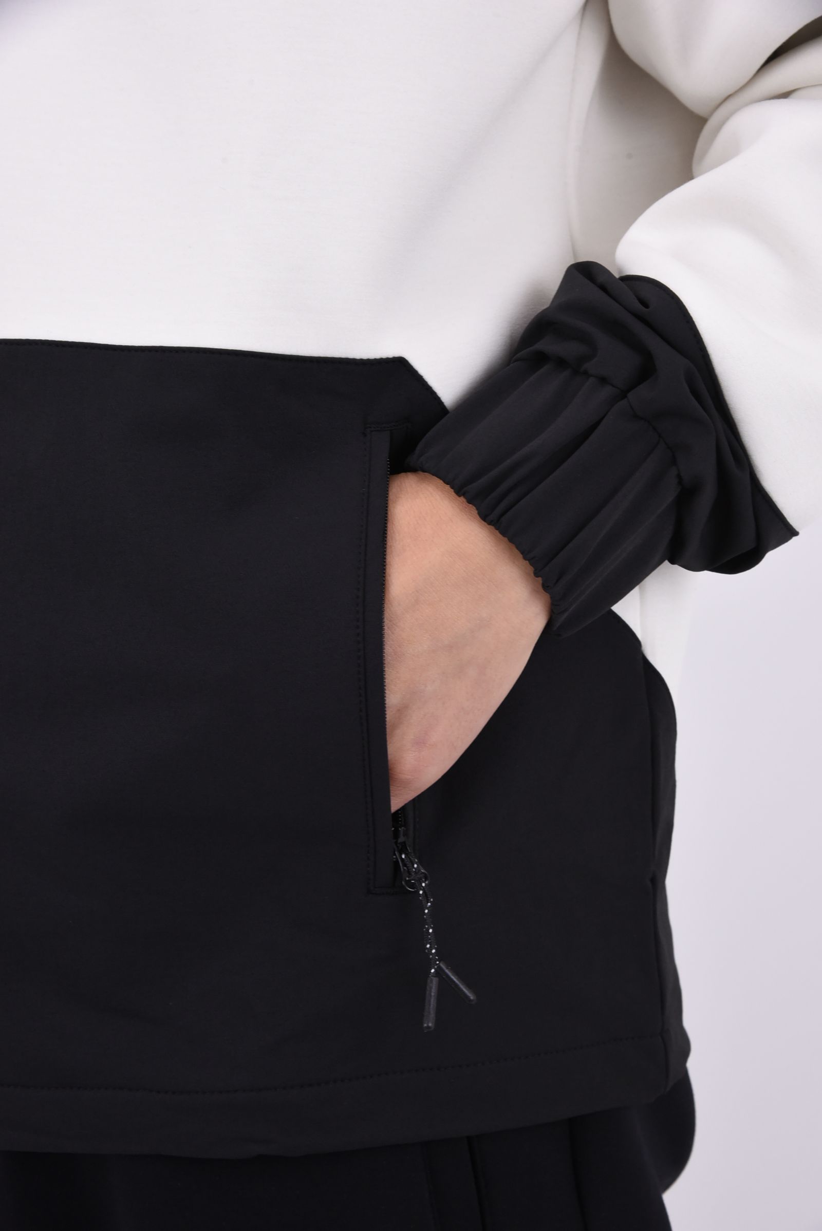【26AW】 BONDING COMBINATION ZIP HOODIE / ボンディングコンビネーション ジップアップパーカー (ホワイト/ブラック)