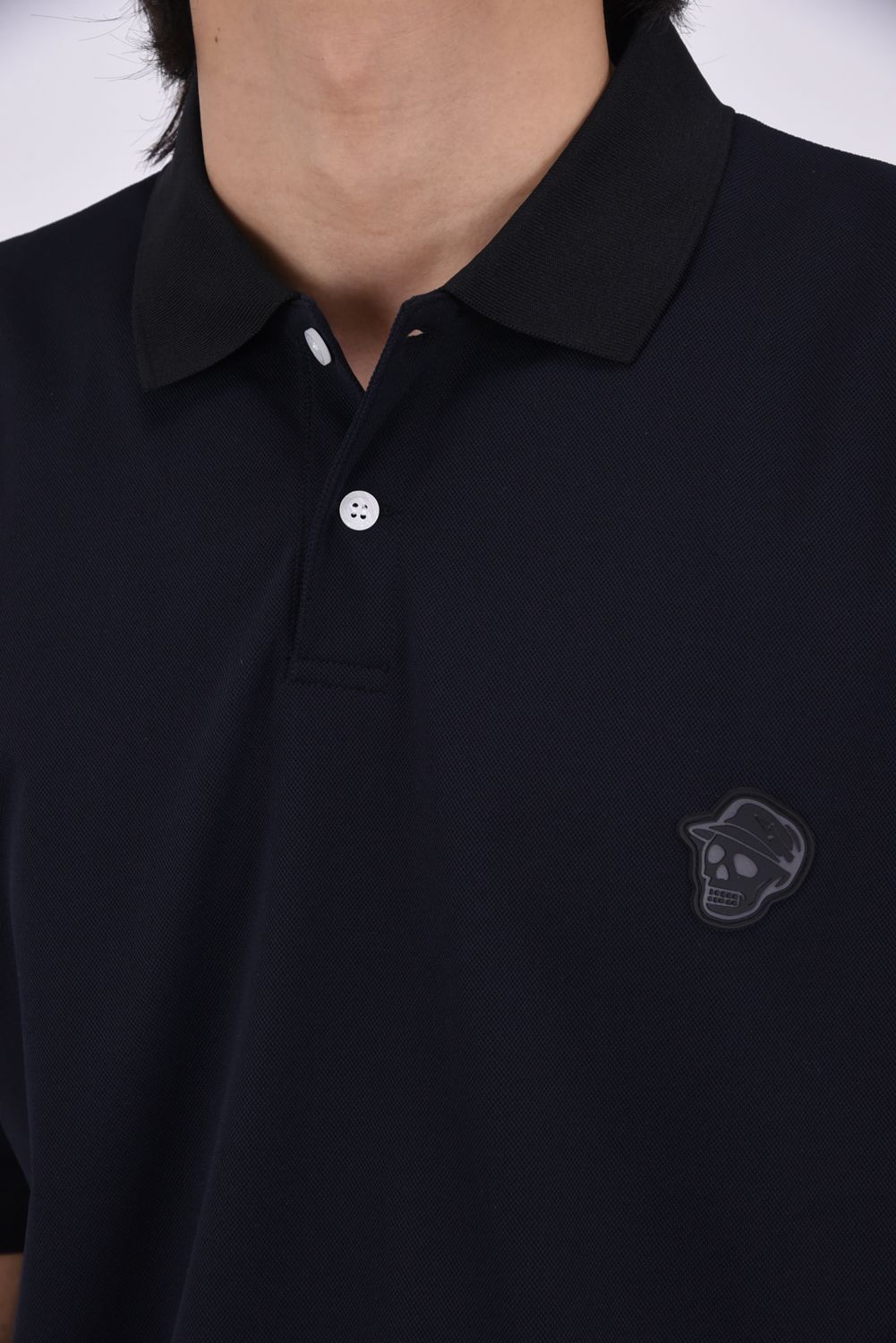 【26SS】 DVG TECH-SKULL CADDIE POLO / スカルロゴ ポロシャツ (ブラック)