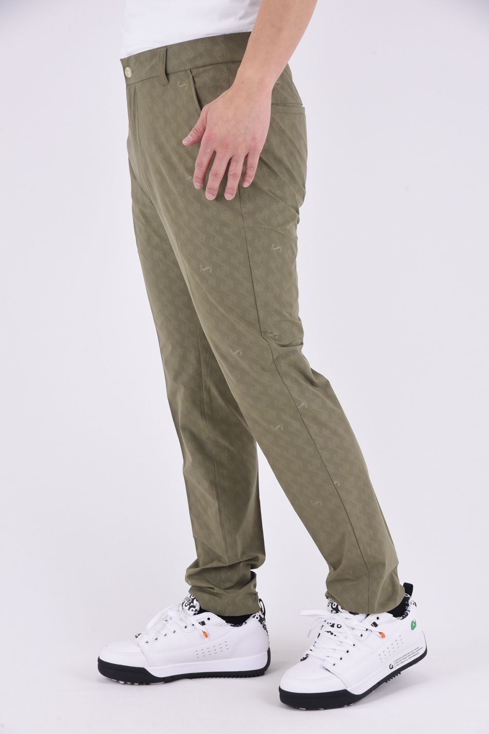 【25SS】GM EMBOSS LONG PANTS / オリジナルテキスタイル ロングパンツ (カーキ)*