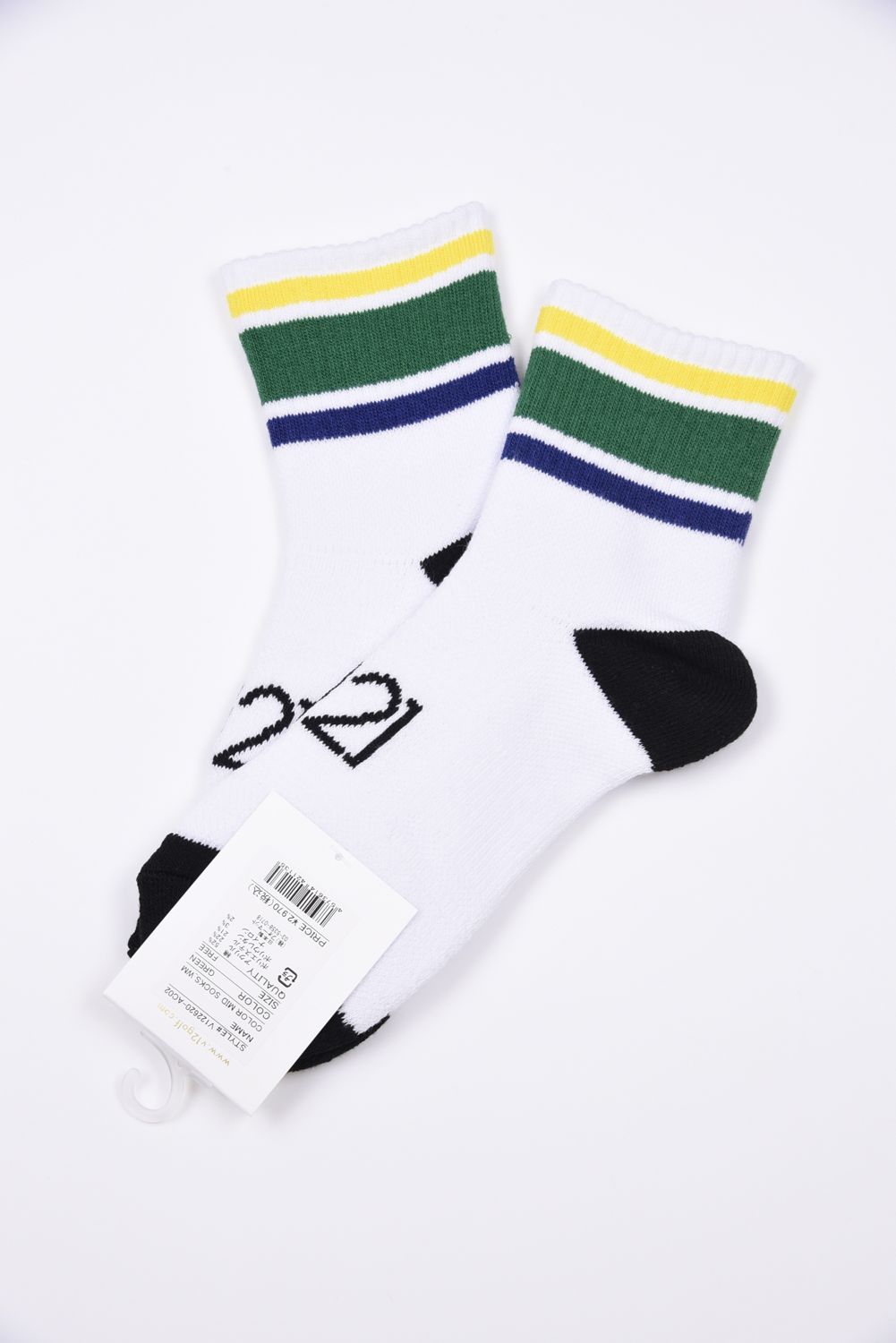 【26AW】【レディース】 COLOR MID SOCKS_WM / カラーライン ミドルソックス (グリーン)
