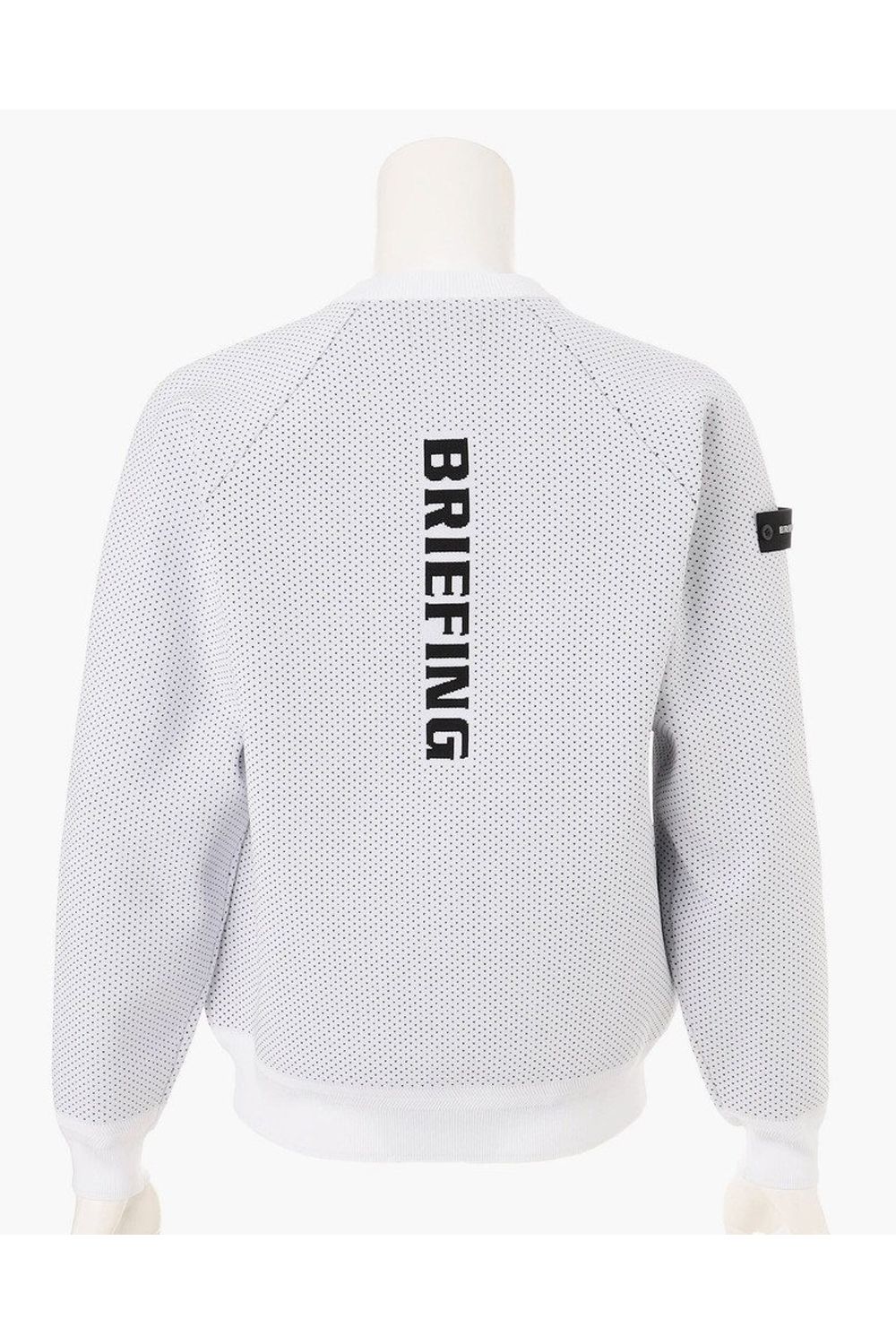 【26AW】 MEN’S BIRDS EYE KNIT CREWNECK / バーズアイパターン ブランドロゴ クルーネックニット (ホワイト)