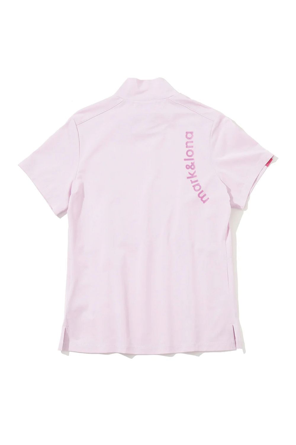 【26SS】【レディース】 ELMT SCULPTED MOCK TEE / 配色ライン ウエストギャザー 半袖モックネックTシャツ (ピンク)