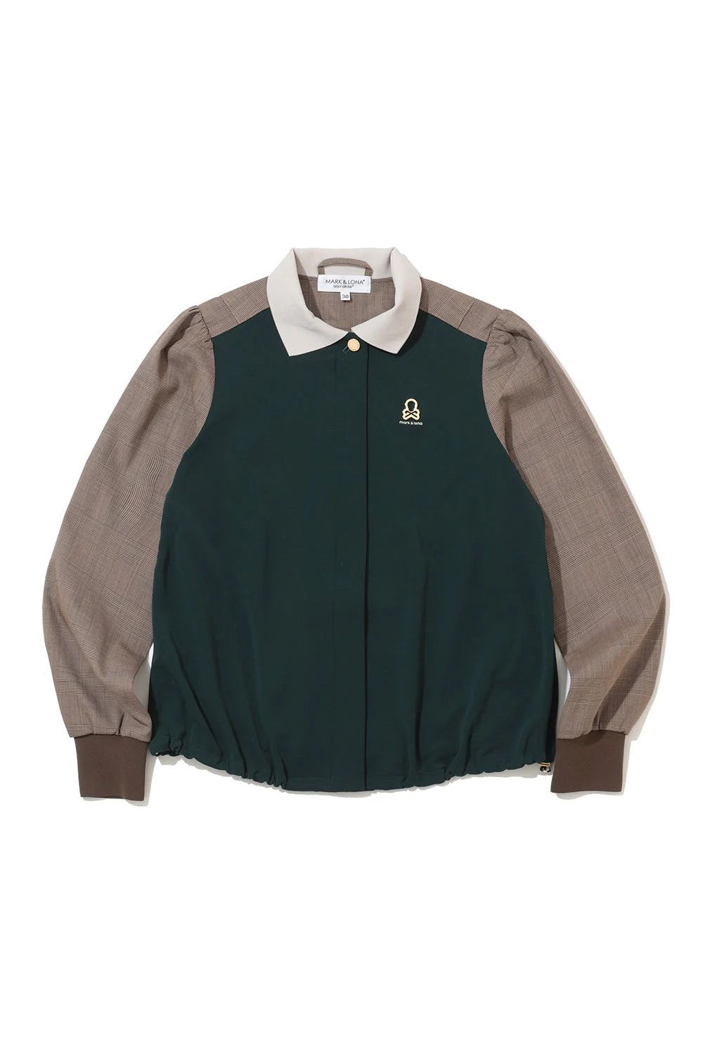 【2025AW】【レディース】 LUMINOUS DRAPED PANEL SHIRT JACKET / グレンチェック ロングスリーブシャツ (グリーン)