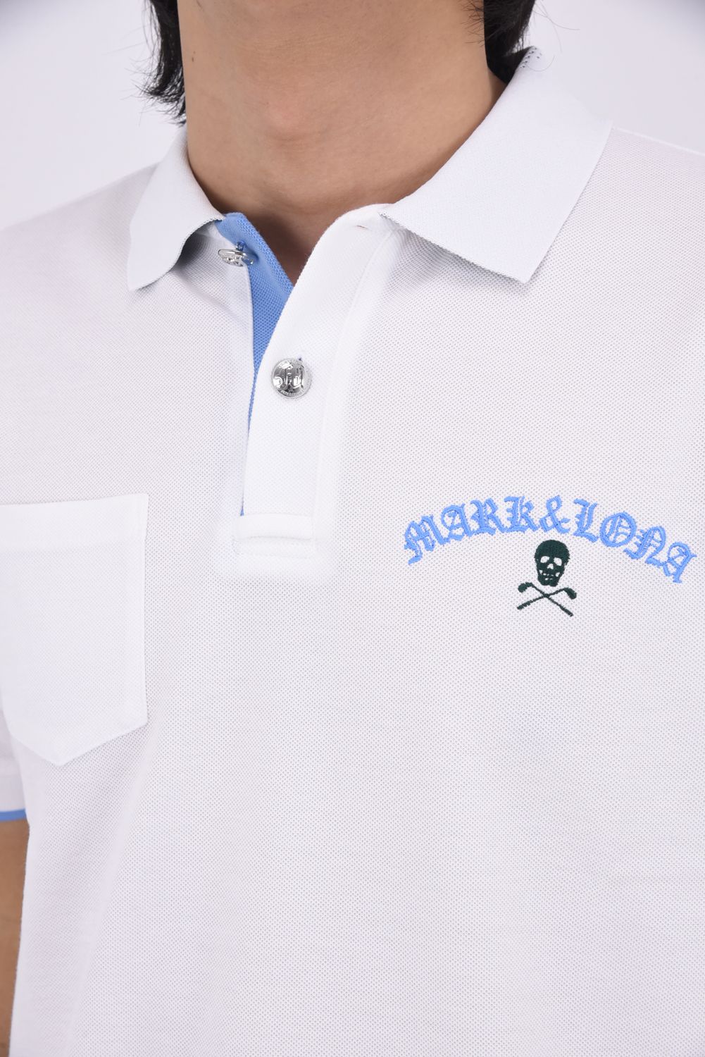 【26SS】 BONES PIQUE POLO / カノコ素材 ジャパンメイド BONEプリント ポロシャツ (ホワイト)