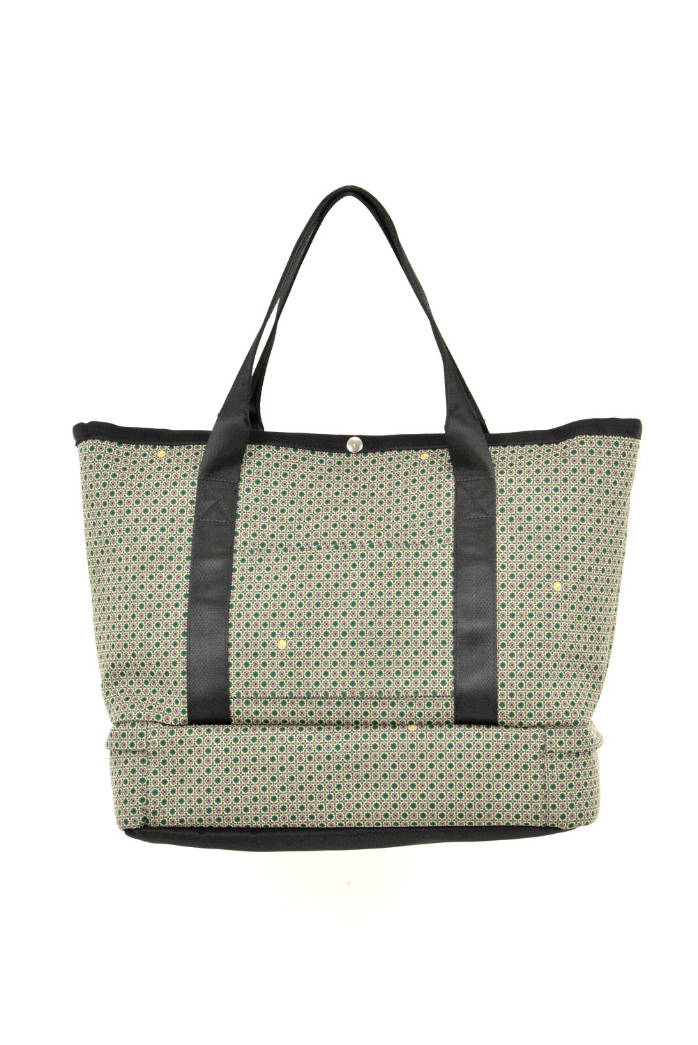 【26SS】 JACQUARD TOTE BAG / ジャカード総柄 ビッグサイズ トートバッグ (グリーン)