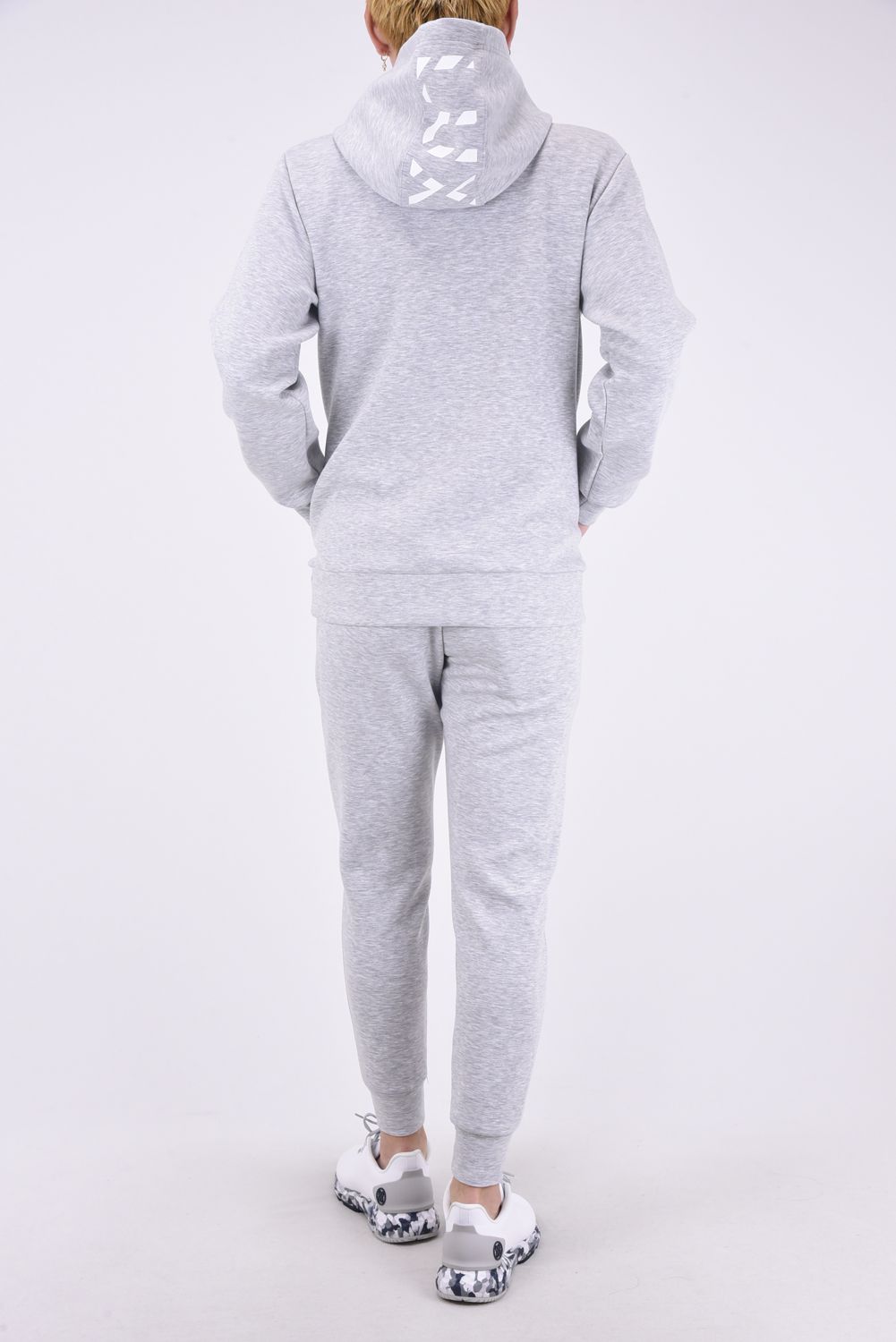 EMBROIDERY LONG PANTS /  ブランドロゴ 刺繍 ロングパンツ トップ(グレー)