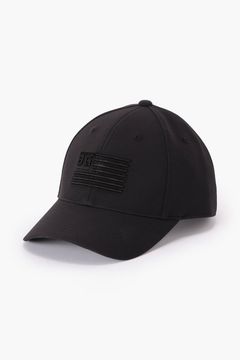 【26AW】 MEN’S BG FLAG CAP / フラッグモチーフ刺繍 キャップ (ブラック)