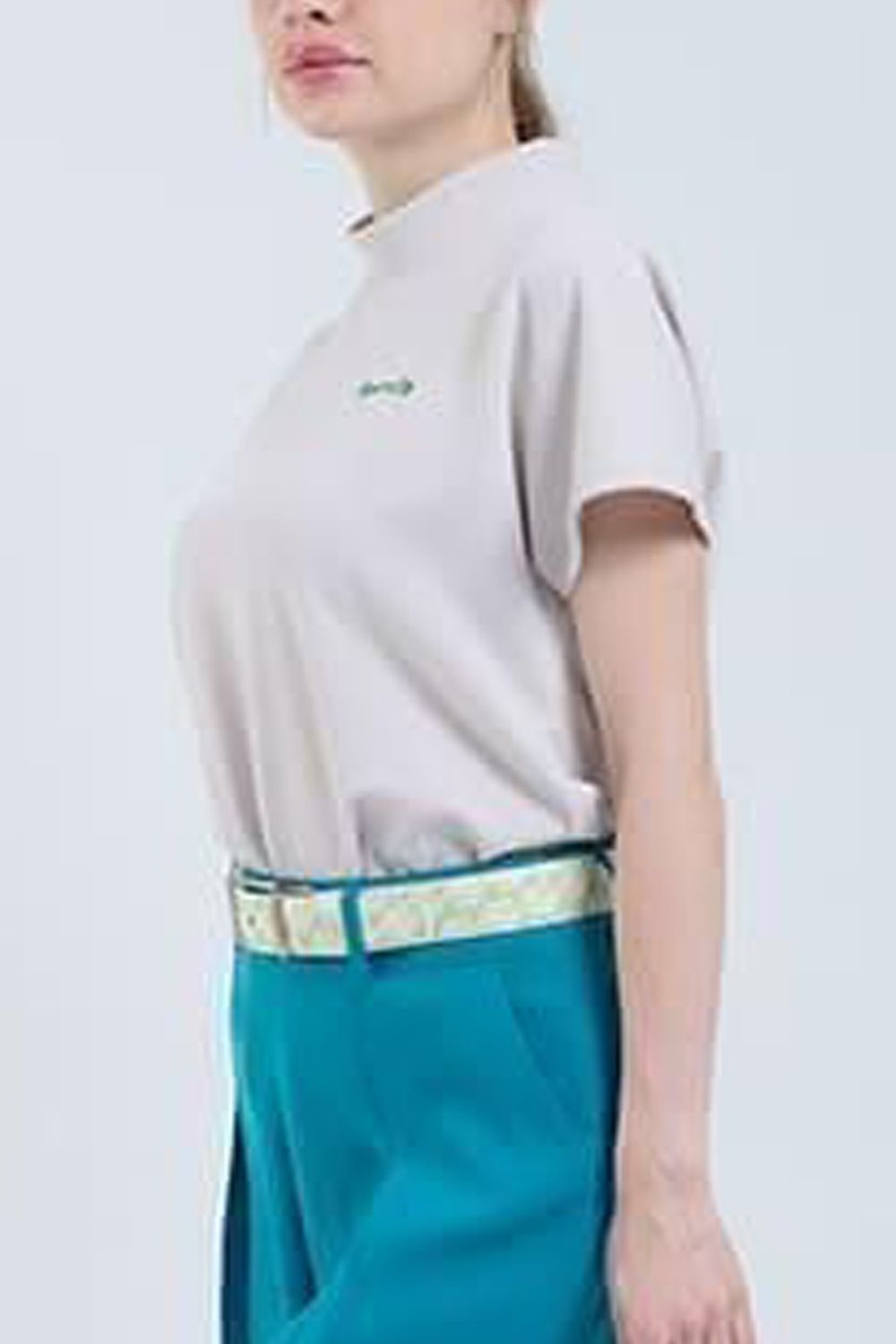 【25SS】【レディース】 WOMENS DOLMAN SLEEVE MOCK NECK / シリコンロゴ ドルマンスリーブ モックネックTシャツ (ベージュ)*