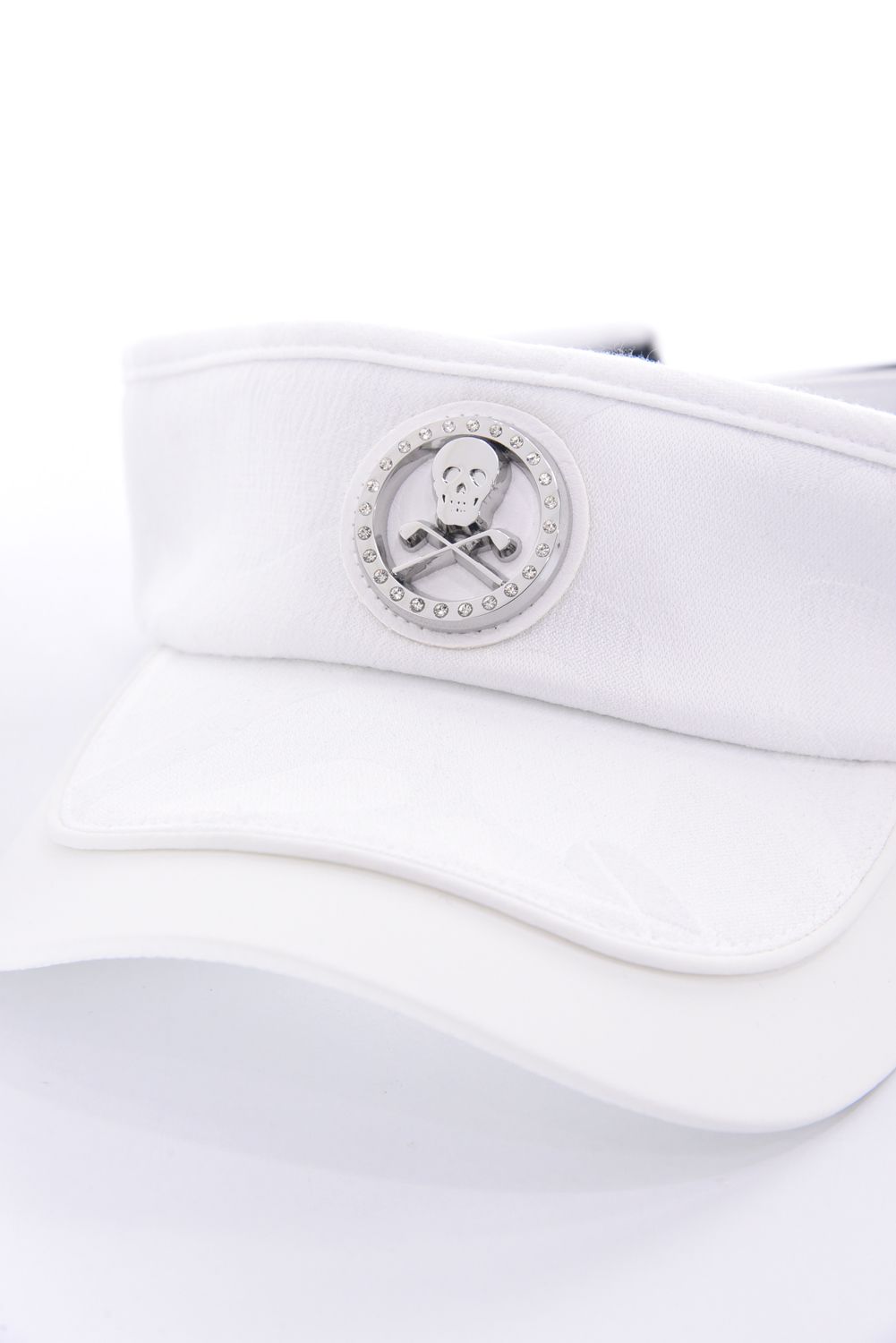 【2026SS 木村拓哉さん着用 VOL.1】 GAUGE CAMO LEATHER TRIM VISOR / カモフラージュパターン 異素材切り替え メタルプレート サンバイザー (ホワイト)