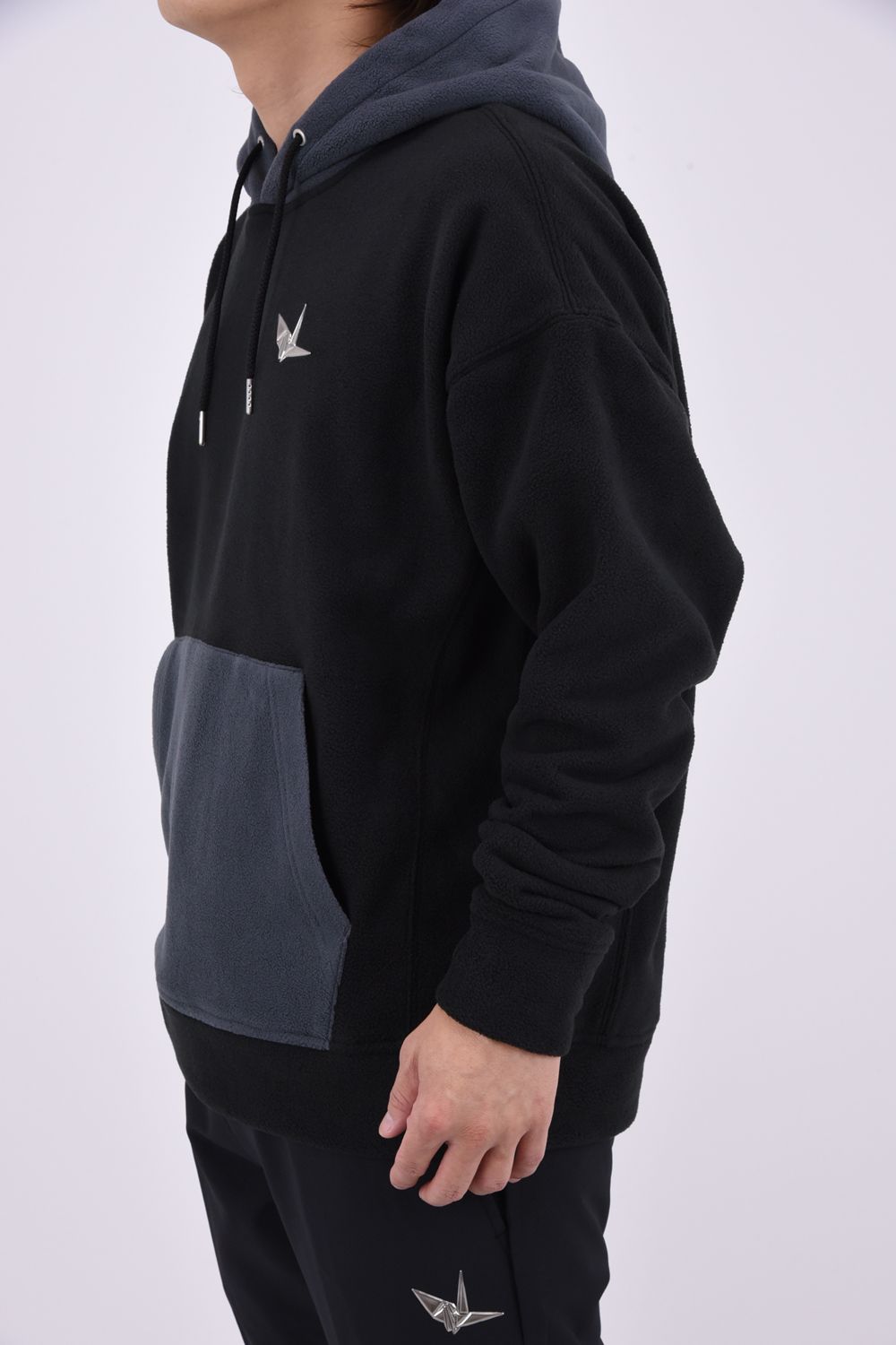 【26AW】 Fleece Hoodie / ツートーン フリースパーカー (ブラック)