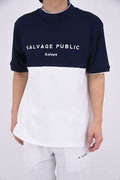 【26SS】 Kūlina Pohāpohā Bicolor Mockneck（Kolepa Stamp） / バイカラー ショートスリーブ モックネックTシャツ (ネイビー/ホワイト)