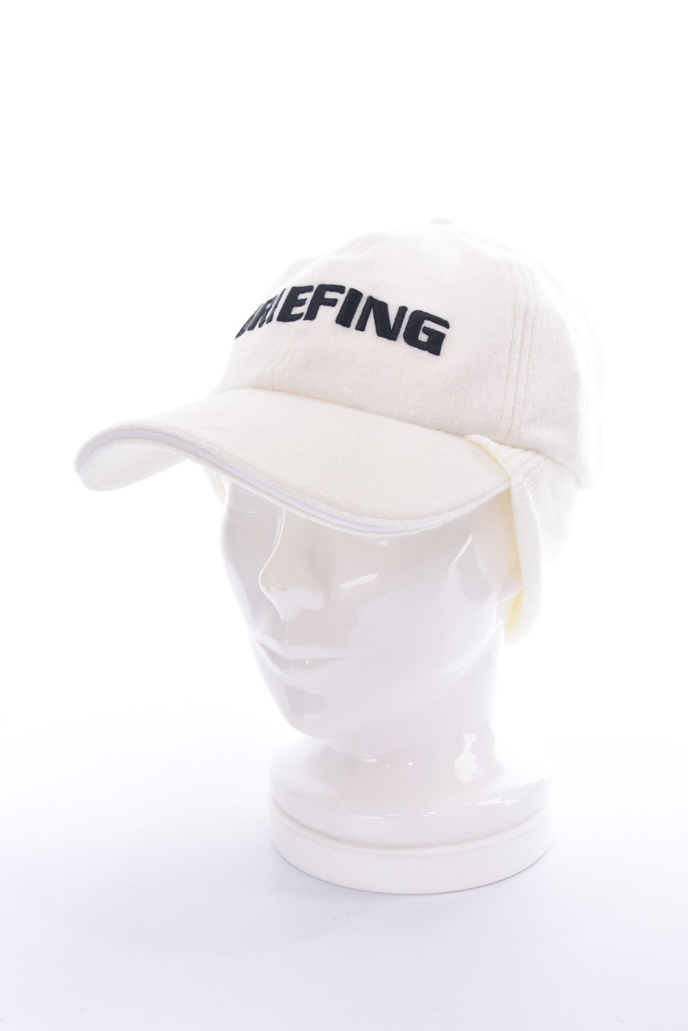 MEN'S WOOL WARM CAP / ウール混 ブランドロゴ ウォームキャップ (アイボリー)