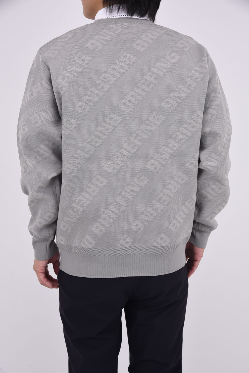 【25AW】 CE MEN'S WR BIAS LOGO CREWNECK KNIT / バイアスロゴジャカード クルーネックニット (グレー)