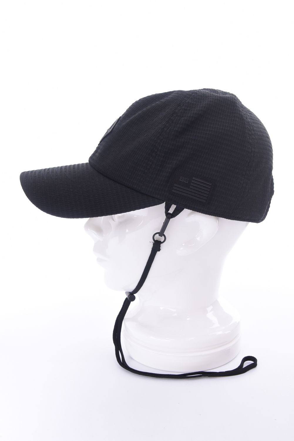 【26SS】【レディース】 WOMEN’S SEERSUCKER CORD STRAP CAP / シアサッカー コードストラップ付き キャップ (ブラック)