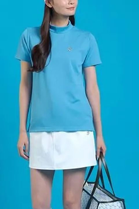 【26SS】【レディース】 WOMENS GM JACQUARD MOCK NECK / オリジナルテキスタイル モックネックTシャツ (スカイブルー)*