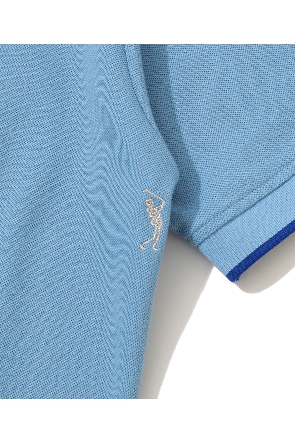 【26SS】 BONES PIQUE POLO / カノコ素材 ジャパンメイド BONEプリント ポロシャツ (サックス)