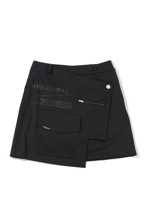 【26SS】【CODE COLLECTION】【レディース】 ALSK / アシンメトリー ラップ風スカート (インナーパンツ付き) (ブラック)