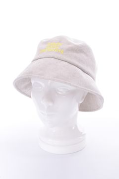 【26SS】 BUCKET HAT / パイル生地 ブランドロゴ刺繍 バケットハット (ベージュ)