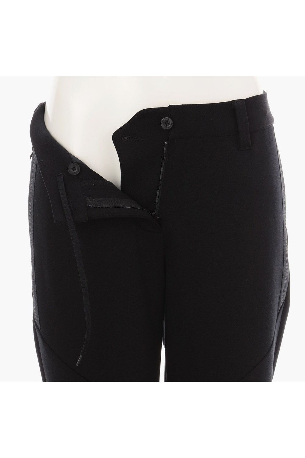 【25AW】【レディース】 WOMEN’S WARM LOGO LINE PANTS / ダンボールニット サイドロゴテープ ロングパンツ (ブラック)
