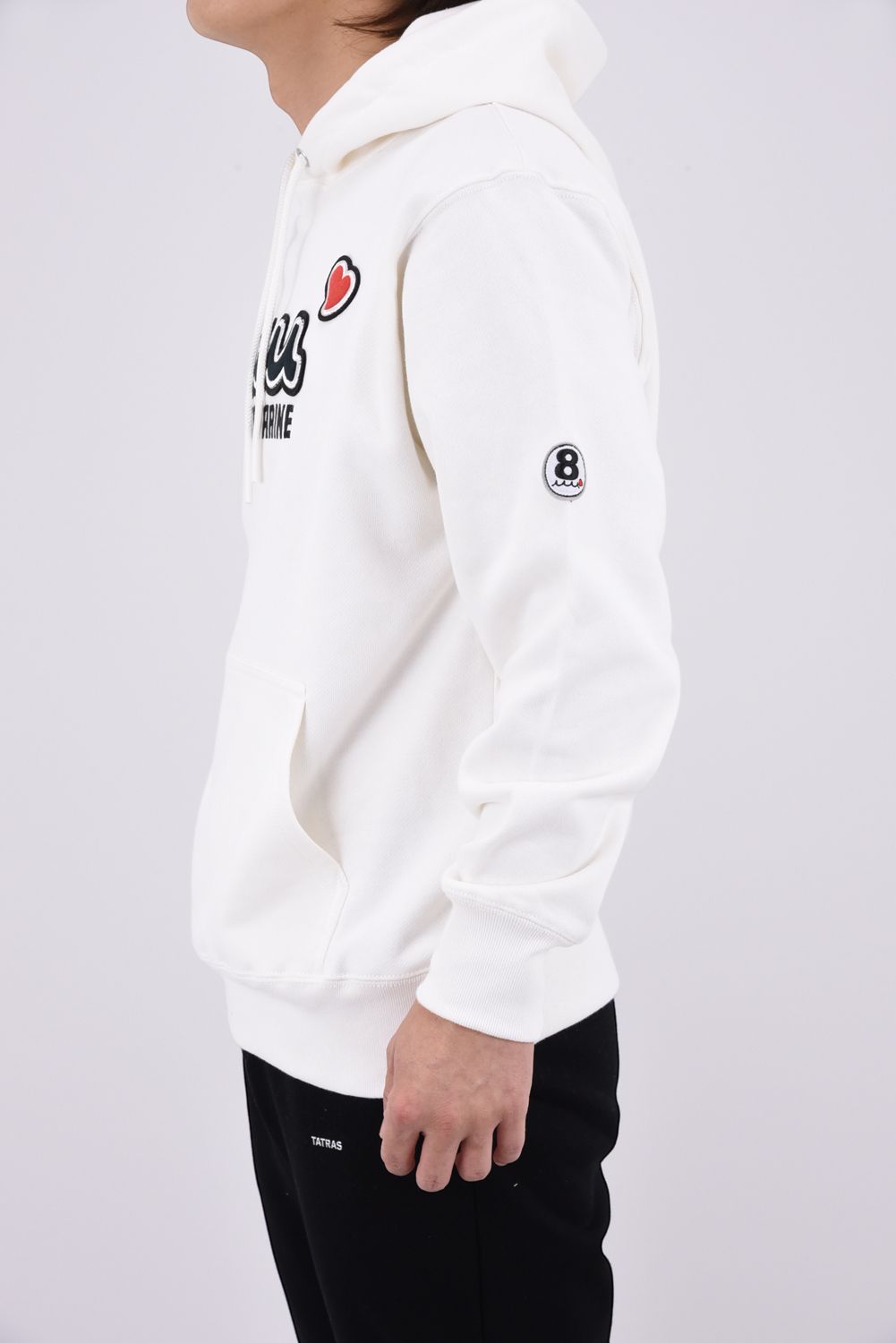 【26AW】【muta MARINE * ACANTHUS】 SWEET EXTRA LOGO PARKA / SWEETシリーズ ヘビーウェイト プルオーバーパーカー (ホワイト)